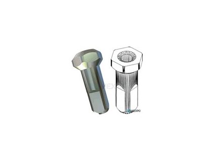 Nipl Sapim mosazný 6ti hran 12mm - stříbrný