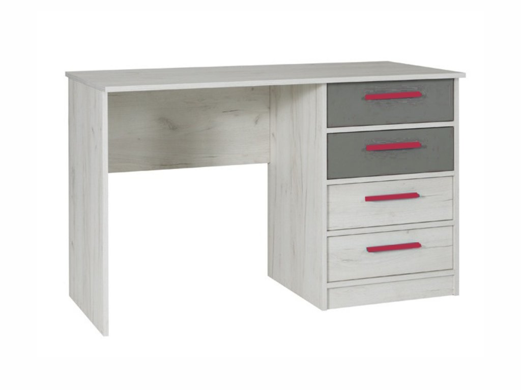 Levně Maridex Psací stůl REST R06 Maridex 120/75/60 barevné provedení: craft bílý/šedá/růžové úchyty