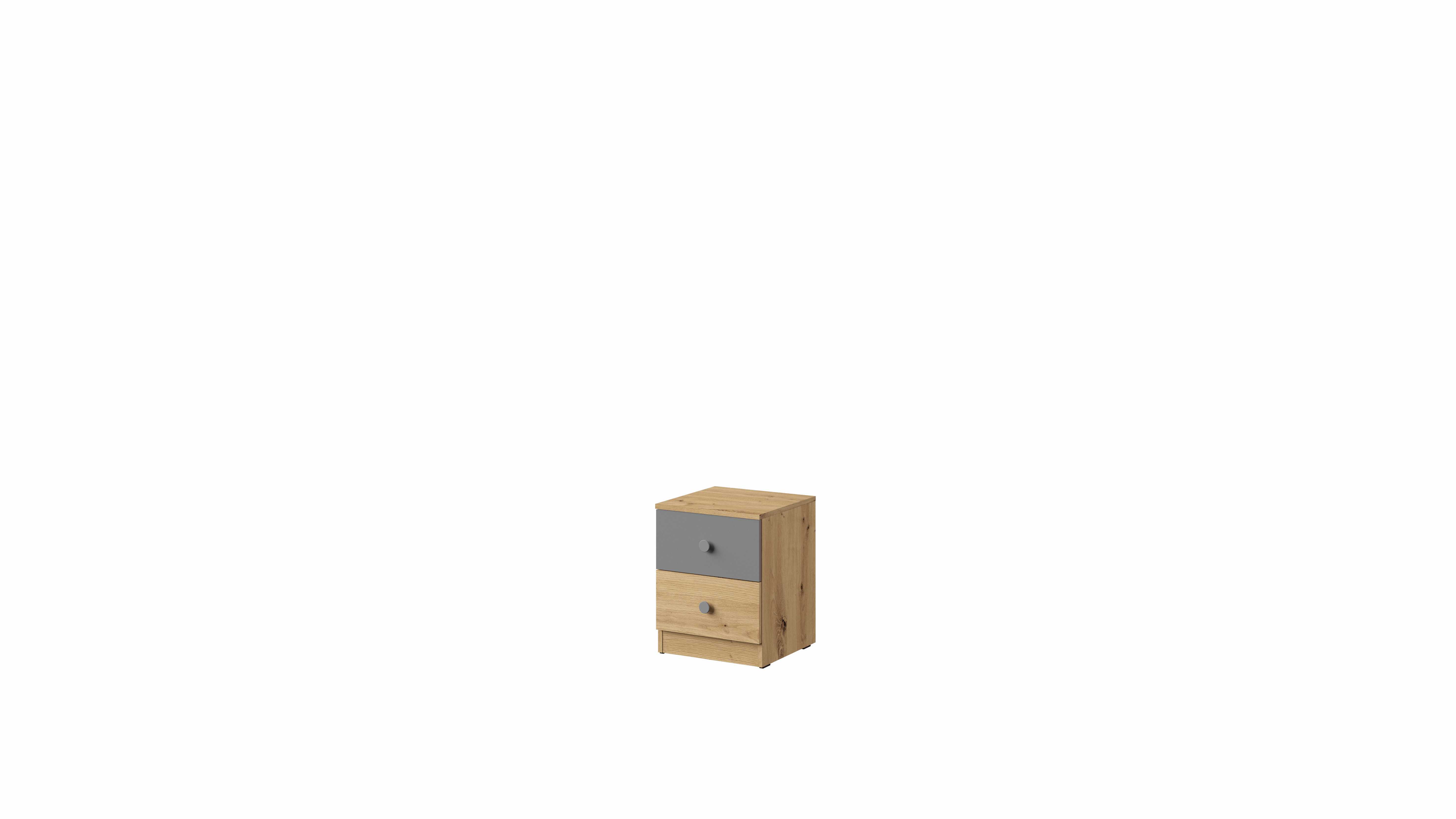 Domel Noční stolek NERO 9 Domel 40/50/40 barva: dub artisan/šedý mat/bílý mat
