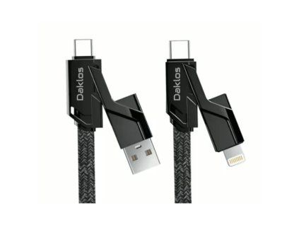 60508 odolny pleteny 152 cm kabel 4 v 1 usb usb c lightning cerny