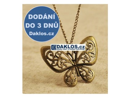 retizek nahrdelnik s priveskem ve tvaru motyla