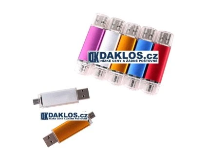 USB / Micro USB Flash disk OTG / Fleška 8 GB pro telefon i počítač (Barva Modrá)