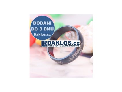 Prsten na motivy filmu Pán Prstenů - černý - 6 mm (Velikost prstenu 17 / 7 / (S))