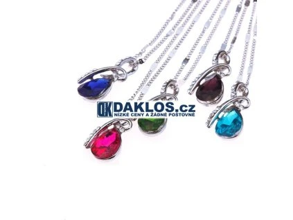 Náhrdelník / Řetízek s drahokamem (Barva Zelená)