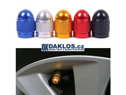 4x hliníková čepička / hlavička ventilku nejen pro auto (Barva Černá)