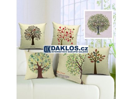 Potah na polštář s motivem stromu / Strom (Styl 1#)