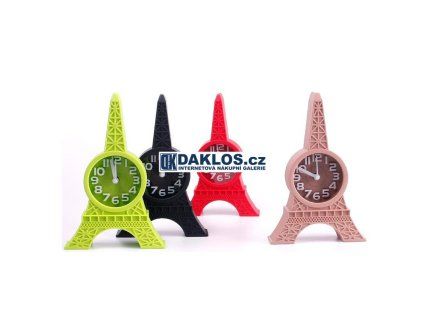 Stolní hodiny / budík - Eiffelova věž / Eifelovka (Barva Černá)