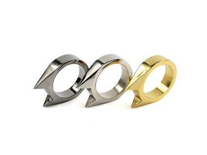 Prsten / prstýnek BOXER z nerezové oceli na přežití / obranu (Barva Zlatá)