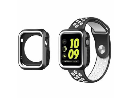 Ochranné sportovní pouzdro / kryt na Apple Watch - Bílo černé (Šířka hodinek 38 mm)