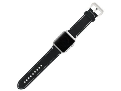 Samurrai elegantní kožený řemínek na Apple Watch - černý (Velikost 38 / 40 mm)