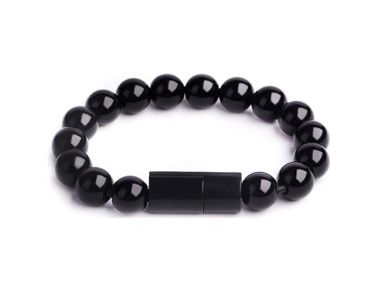 Exkluzivní nabíjecí kabel pro telefon - micro USB náramek (Barva Černá)