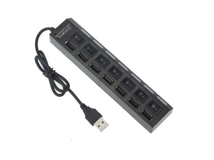 7 usb hub rozbocka vypinaci