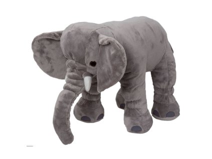 velky ultra giganticky 80 cm plysovy sedy slon