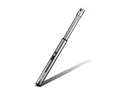 nabijeci plazmovy dlouhy zapalovac na svicky a krb v darkove krabicce stribrna