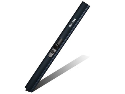 dlouhy nabijeci vysouvaci plazmovy zapalovac na svicky a krb v darkove krabicce cerny