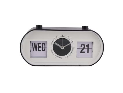 retro budik zobrazujici den v tydnu a datum