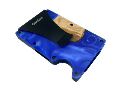 daklos woodlos bezpecnostni rfid drevena mini penezenka s klipem tmave modra 101375