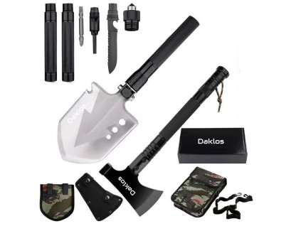 takticka vojenska lopata a sekera velociraptor z skladaci multifunkcni pro preziti do prirody v kufru