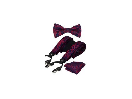 luxusni set s cervenomodrym vzorem motylek ksandy a kapesnicek v darkovem baleni