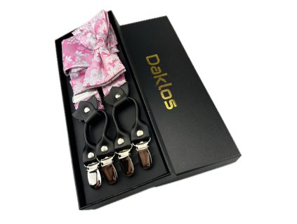 luxusni set stribrny s ruzovym vzorem motylek ksandy sle a kapesnicek v darkovem baleni
