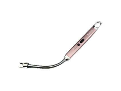 elektricky flexibilni plazmovy dlouhy nabijeci zapalovac na svicky plynovy sporak a krb ruzovo zlaty