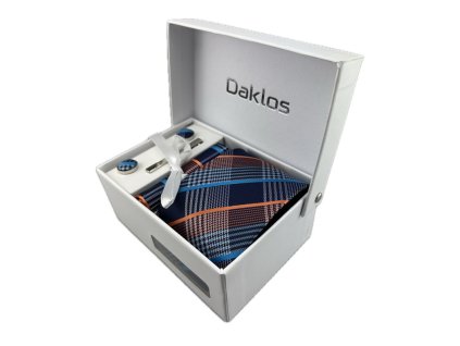 luxusni set retro elegance kravata kapesnicek manzetove knoflicky kravatova spona v darkove krabicce