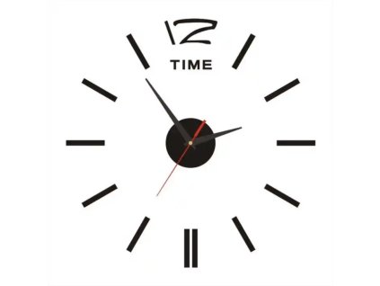 nalepovaci 3d nastenne analogove hodiny 12 cerne