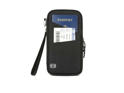 bezpecnostni rfid pouzdro na pass a letenku cestovni penezenka cerna detailem