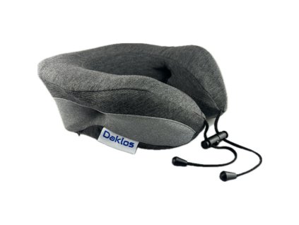 daklos airdo cestovni polstar za krk s pruduchy z pametove peny s maskou a spunty do usi sedy