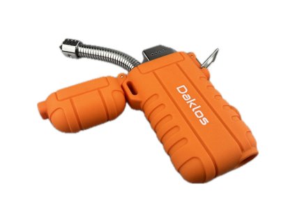 plazmovy nabijeci vode a vetruodolny flexibilni elektricky zapalovac s led svetlem v darkove krabicce zachranarsky cerveny