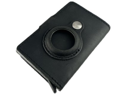 bezpecnostni rfid airtag penezenka a pouzdro na karty cerna prava kuze