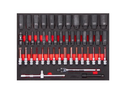 sada nastrcnych klicu a kovanych hlavic v penove vyplni 45 ks ah2325