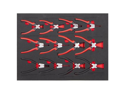 sada klesti na pojistne krouzky v penove vyplni 12 ks ah2328