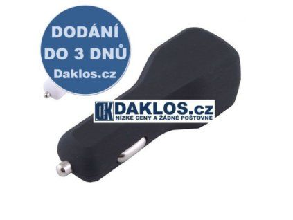 USB nabíječka do auta / 12V - bílá, černá (Barva Černá)