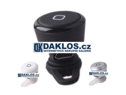 Mini bluetooth headset / Hands-free - 3 barevné vatianty (Barva Černá)