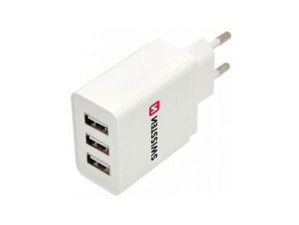 45481 swissten sitovy adapter smart ic 3x usb 31 a bily