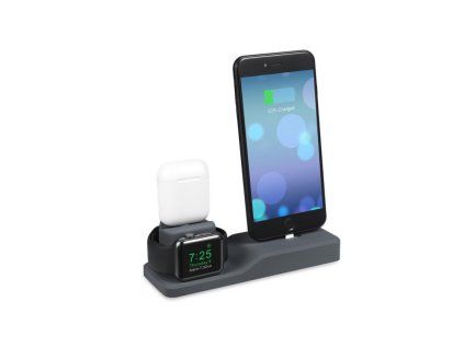 47359 3v1 stojanek daite pro apple iphone watch airpods cerny