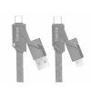 60511 multifunkcni odolny pleteny 152 cm kabel 4 v 1 usb usb c lightning bily