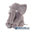 velky giganticky 60 cm plysovy sedy slon