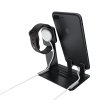 Multifunční hliníkový stojánek / držák na Apple Watch / iPhone (Barva Černá)
