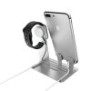 Multifunční hliníkový stojánek / držák na Apple Watch / iPhone (Barva Černá)
