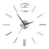 nalepovaci 3d nastenne analogove hodiny 12 stribrne
