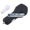 USB nabíječka do auta / 12V - bílá, černá (Barva Černá)