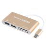 Redukce HUB / OTG pro USB-C USB 3 .1 s micro USB SD Micro SD (Barva Stříbrná)