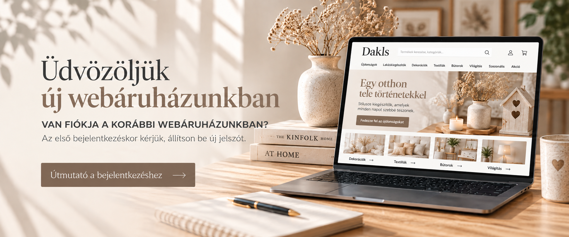 Üdvözöljük új webáruházunkban – első bejelentkezés