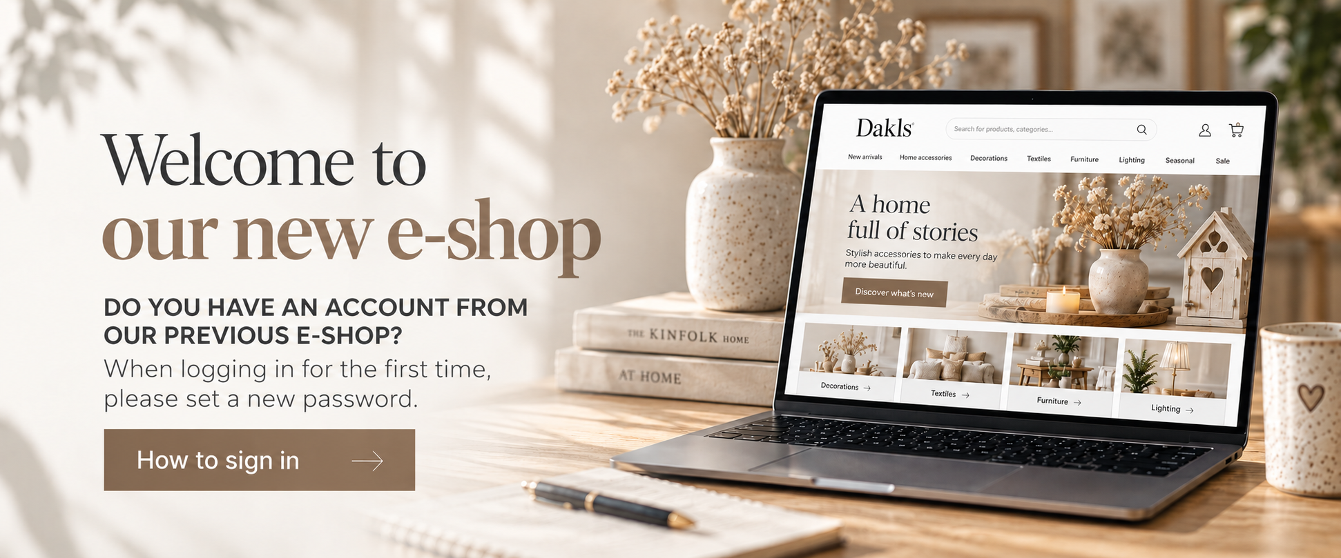 Welcome to our new e-shop Dakls – first login