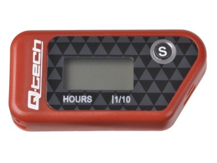 MĚŘIČ MOTOHODIN BEZDRÁTOVÝ S NULOVATELNÝM POČÍTADLEM, Q-TECH (ČERVENÝ)
