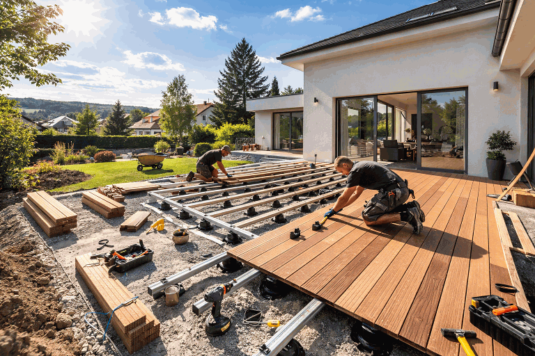 Montáž dřevěné terasy