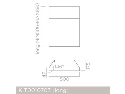 Komín ELICA LONG 506-890mm ICO