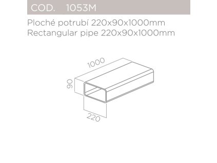 Ploché potrubí 220x90x1000mm ELICA (1053M)